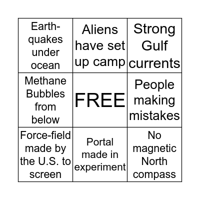 Bermuda Triangle Theories Bingo Card