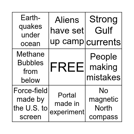 Bermuda Triangle Theories Bingo Card