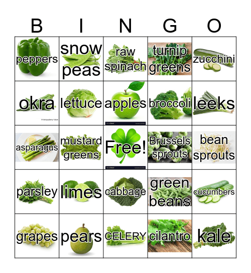 GREEN BINGO Card