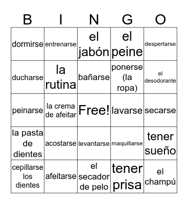 Unit 2 Bingo Card