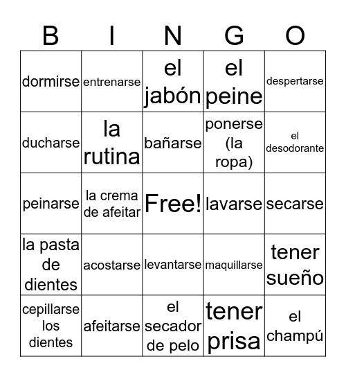 Unit 2 Bingo Card