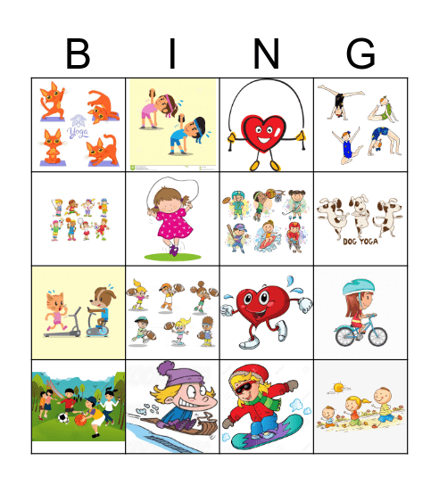 BE ACTIVE Bingo Card