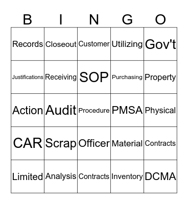 DMCA Bingo Card