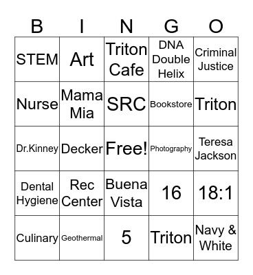 TRITONS Bingo Card