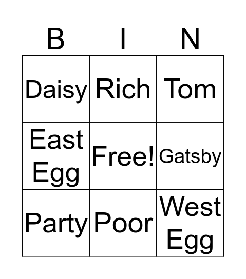 GG Bingo Card