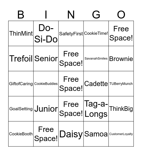 Back Bay "Cookie Idol" Rally 2014 Bingo Card