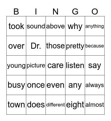 "On the Job with Dr. Martha Smith" Word Power Bingo Card