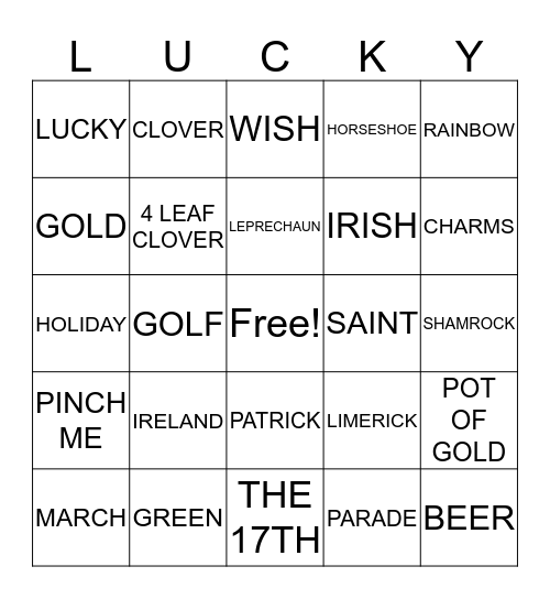 LUCKY Bingo Card