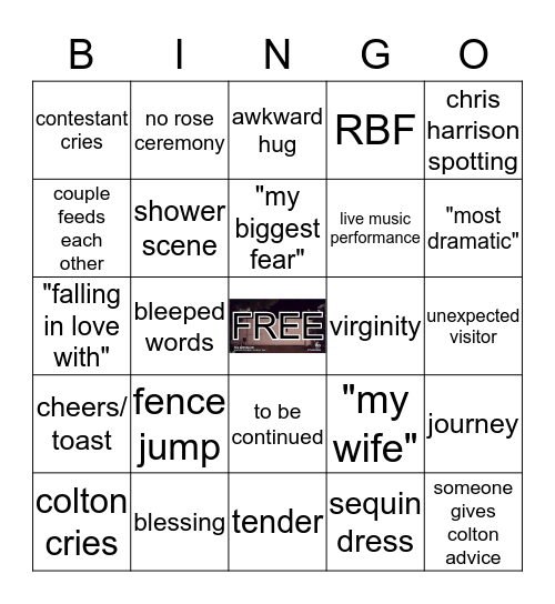 BACHELOR Bingo Card