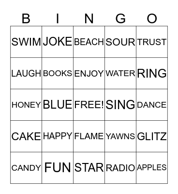 JUST FOR FUN Bingo Card