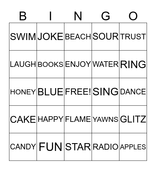 JUST FOR FUN Bingo Card