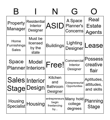 Chpt 16 - Housing Related Human Services Bingo Card