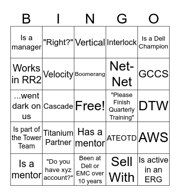 Global Alliances QBR Bingo Card
