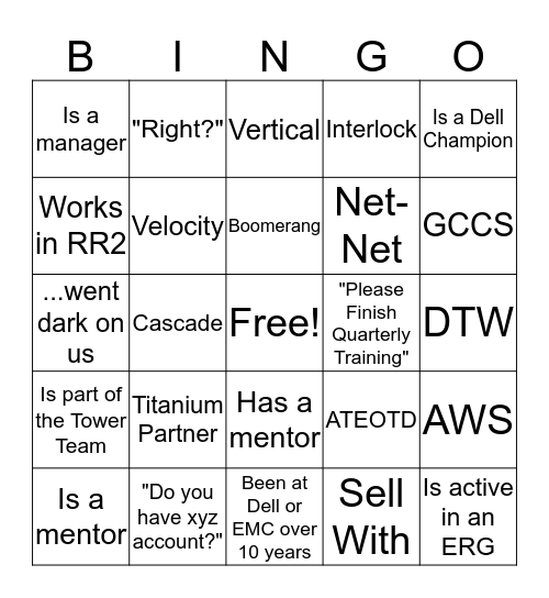 Global Alliances QBR Bingo Card