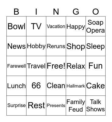 Carolyn Retirement/Birthday Bingo Card
