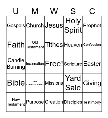 UMW BINGO Card