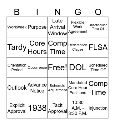 AFW BINGO Card