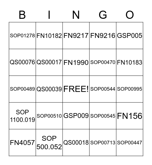 MQA Bingo Card