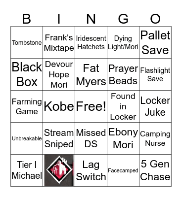 DBD Bingo Card
