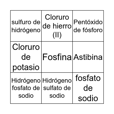 Nomenclatura Bingo Card