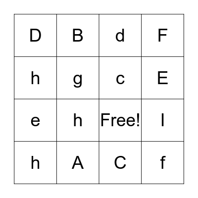 Alphabet Bingo Card
