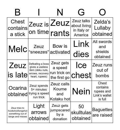 KryticZeuz Zooter Bingo Card