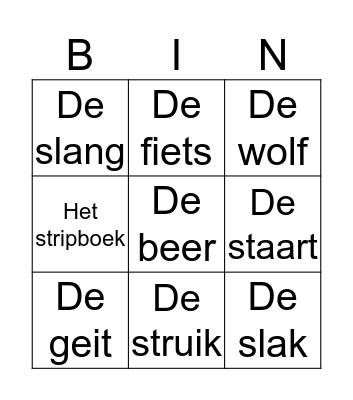 Woordgroepen bingo Card