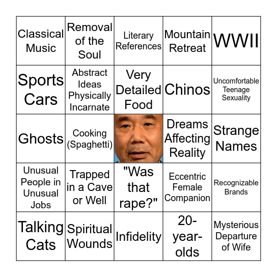 Haruki Murakami Bingo Card