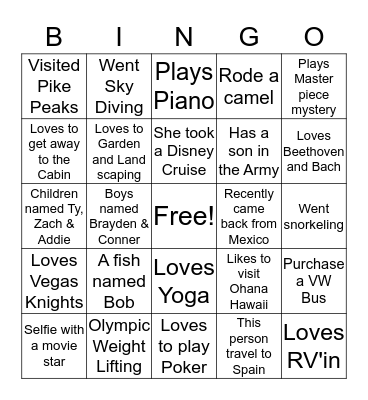 Get to Know Our Attendees Bingo Card