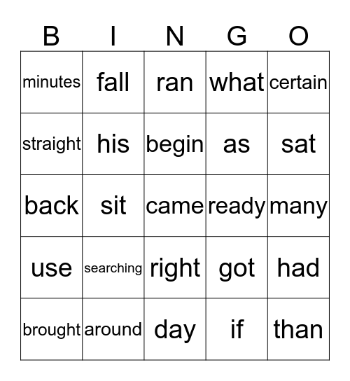 Purple Words Bingo Card
