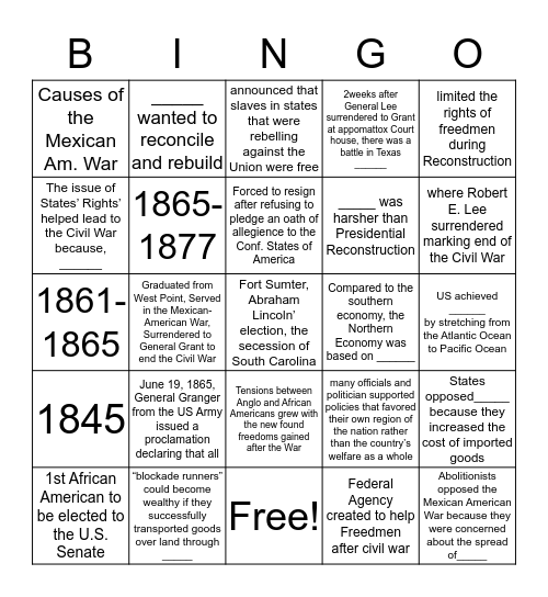 3rd 9weeks Study Bingo2 Bingo Card