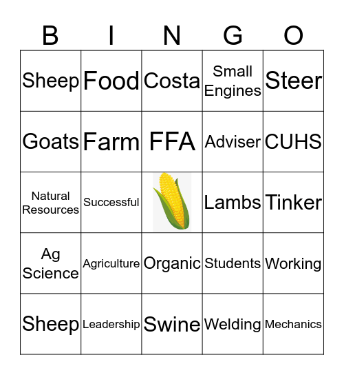 Agriculture Bingo Card