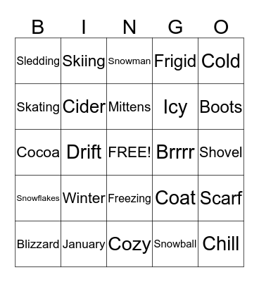 Winter Bingo! Bingo Card