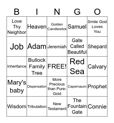 Bullock Bible BINGO Card