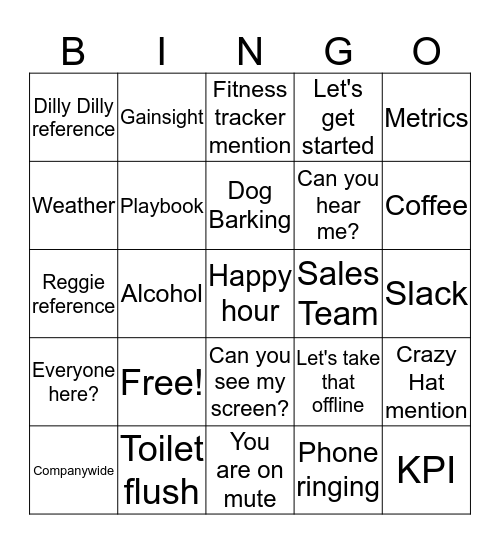 SA BINGO! Bingo Card