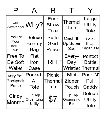Thirty-One Bingo Card