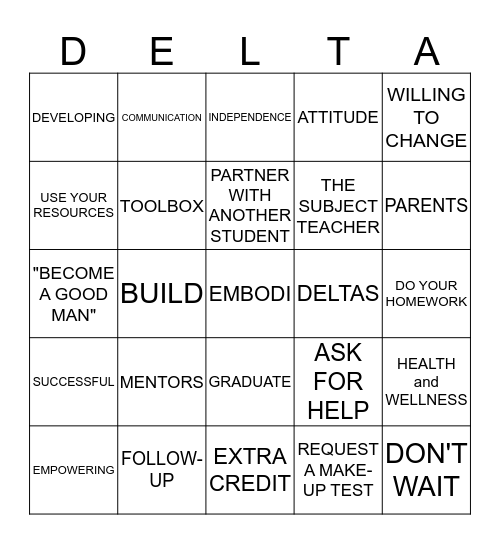 EMBODI  Bingo Card