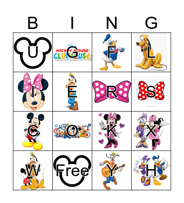 MICKEY'S ABC BINGO Card