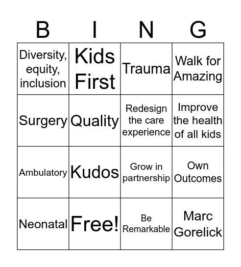 Town Hall Bingo Card