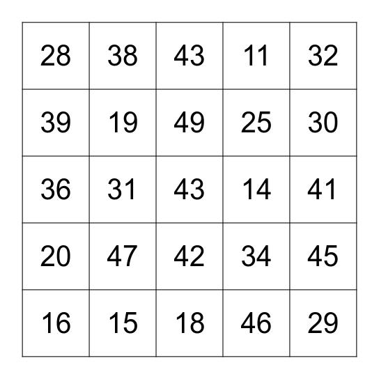 5. 오늘 며칠이야? Bingo Card