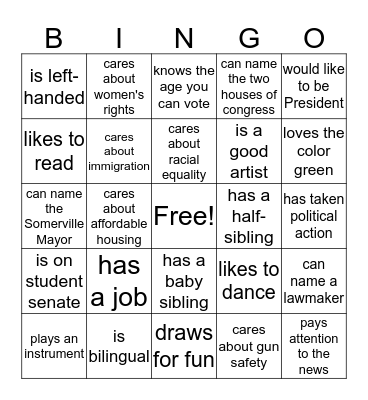 Find Someone Who... Bingo Card