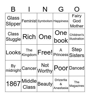 Cinderella  Bingo Card