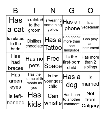 FIND SOMEONE WHO... Bingo Card