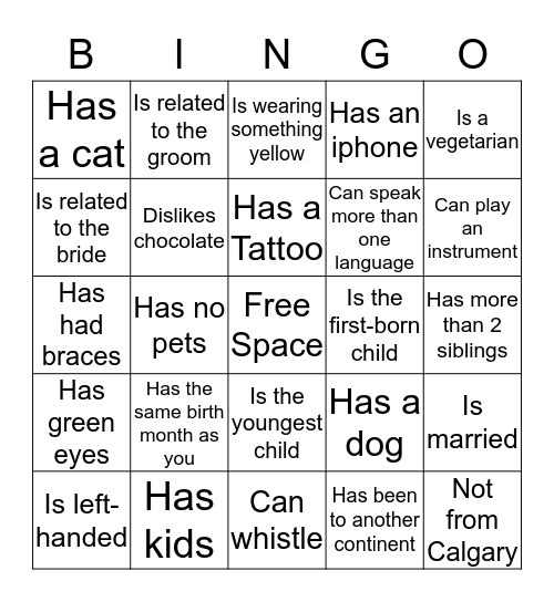 FIND SOMEONE WHO... Bingo Card