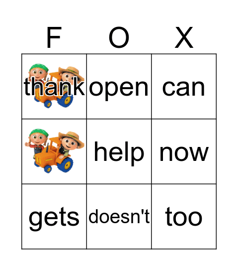 L2 sight words. U4/5/6 Bingo Card