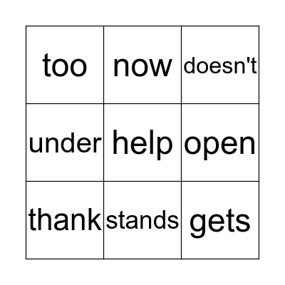 Level 2 sight Words U4-5-6 Bingo Card