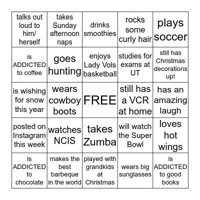 People Bingo Card