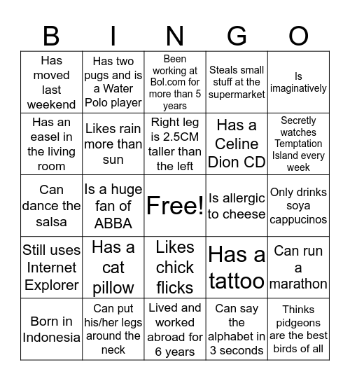 Select BINGO Card