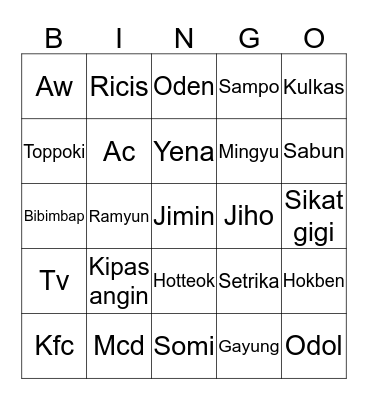 SAMPISES BINGO PUNYA MILEA Bingo Card