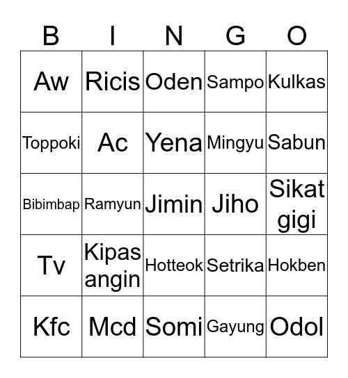 SAMPISES BINGO PUNYA MILEA Bingo Card